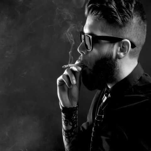 man tattoo smoke